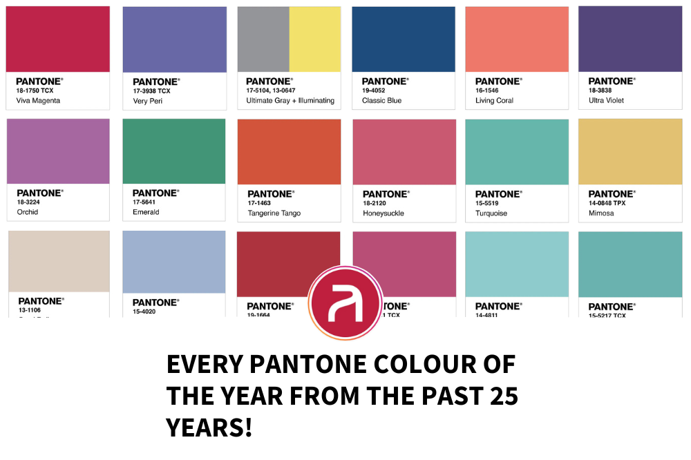 Every Pantone Colour of the Year from the Past 25 Years!